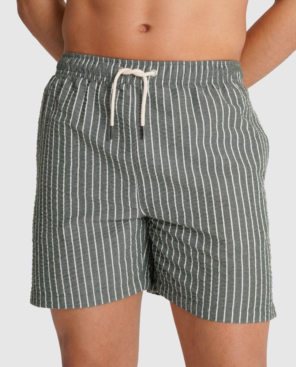 Imagem 0 de Fato de Banho de Corte Regular com Elástico e Design Às Riscas