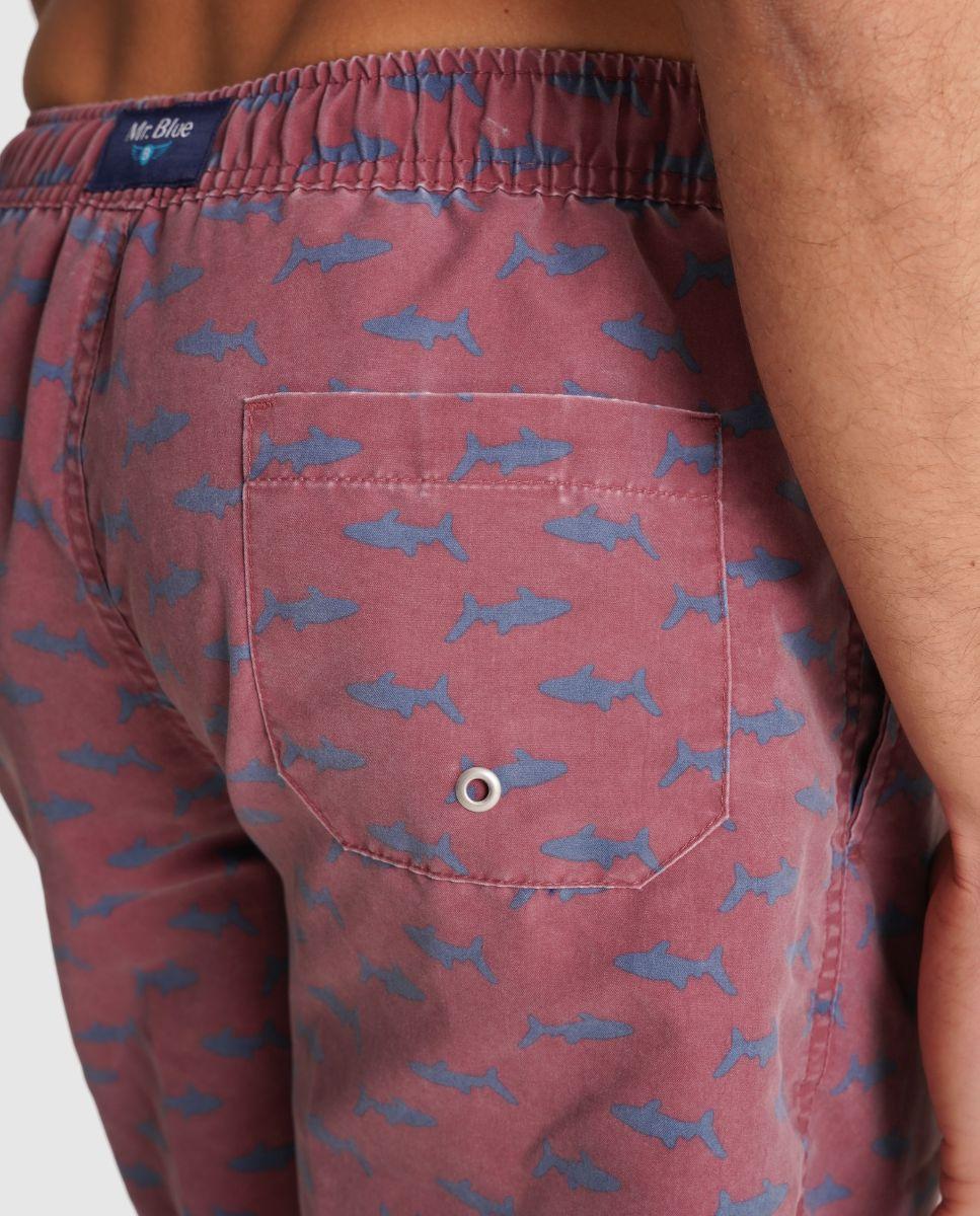 Fato de Banho de Corte Regular com Ajuste de Cordões Vermelho-2