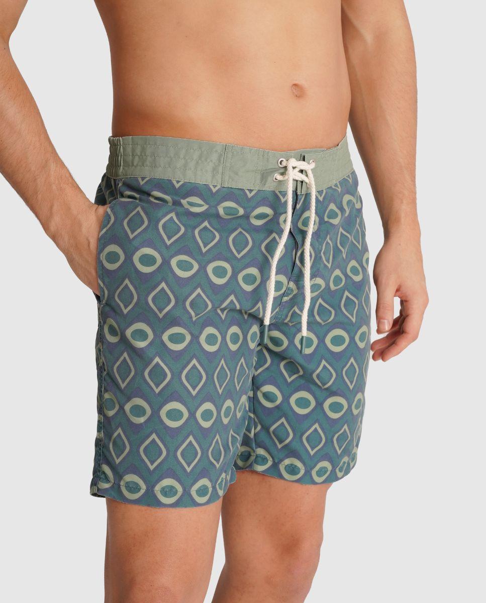 Fato de Banho com Ajuste de Cordões e Bolso Posterior Cinzento-1