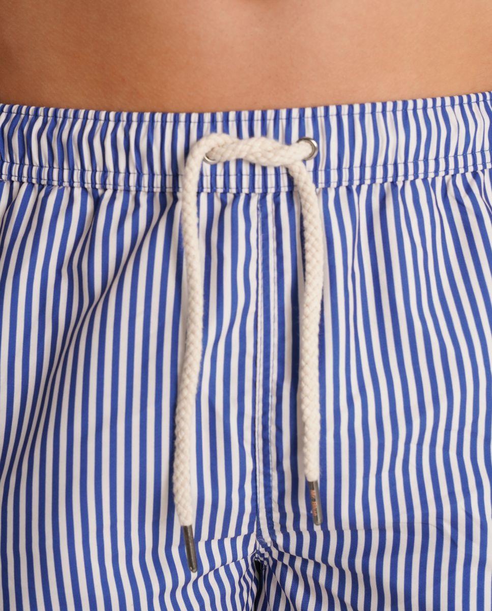 Fato de Banho de Corte Regular e Ajuste de Cordão Azul-2