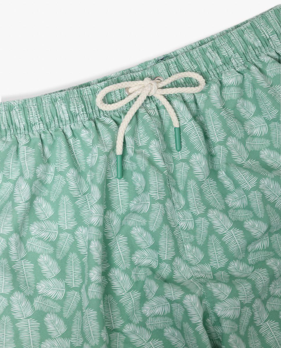 Fato de Banho Bermuda Estampado de Corte Regular Verde-2