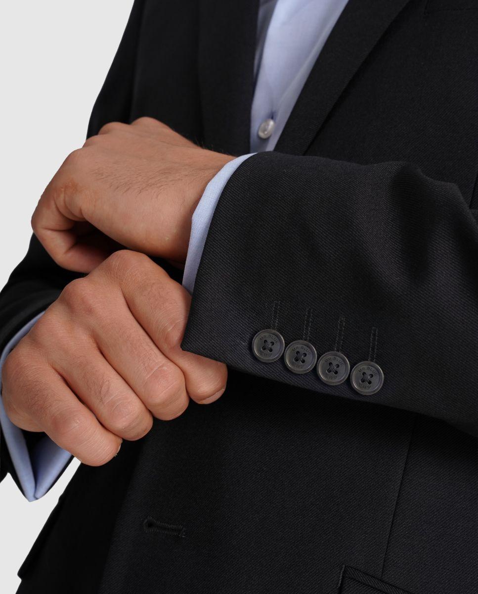 Blazer com Abotonaduras nos Punhos e Corte Regular Preto-4