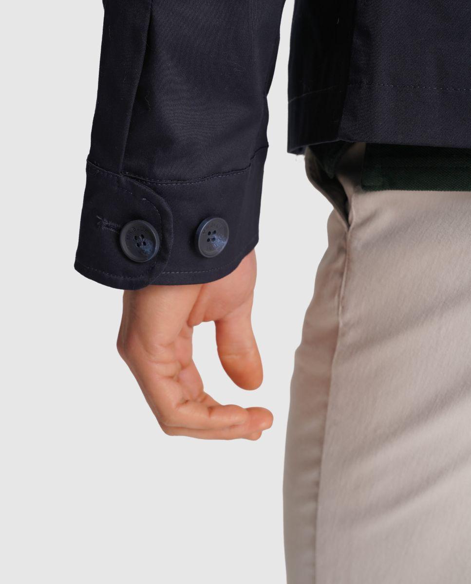 Casaco com Fecho Zip e Corte Regular Azul-4