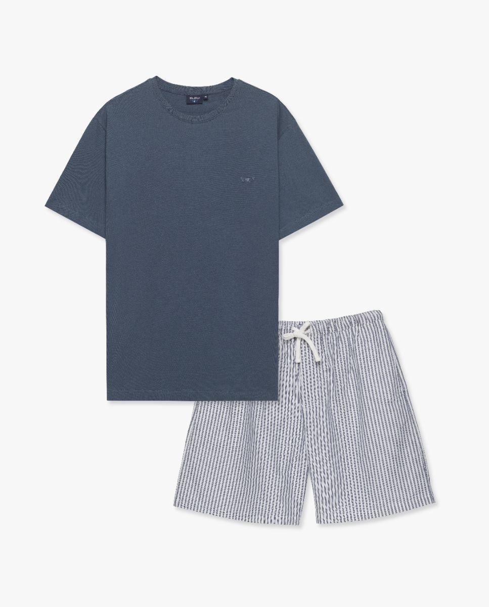 Imagem 0 de Pijama Curto com Calças Às Riscas