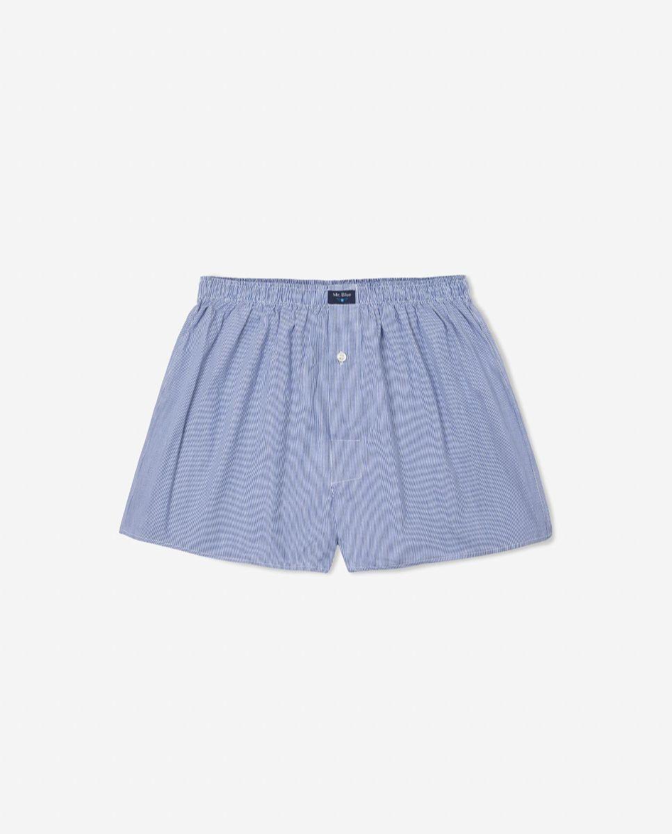 Boxer de Malha em Algodão 100% Azul-claro-1