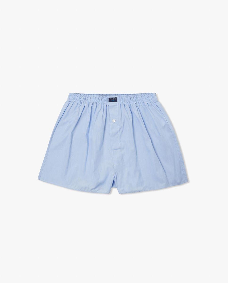 Boxer de Malha em Algodão 100% Azul-claro-1