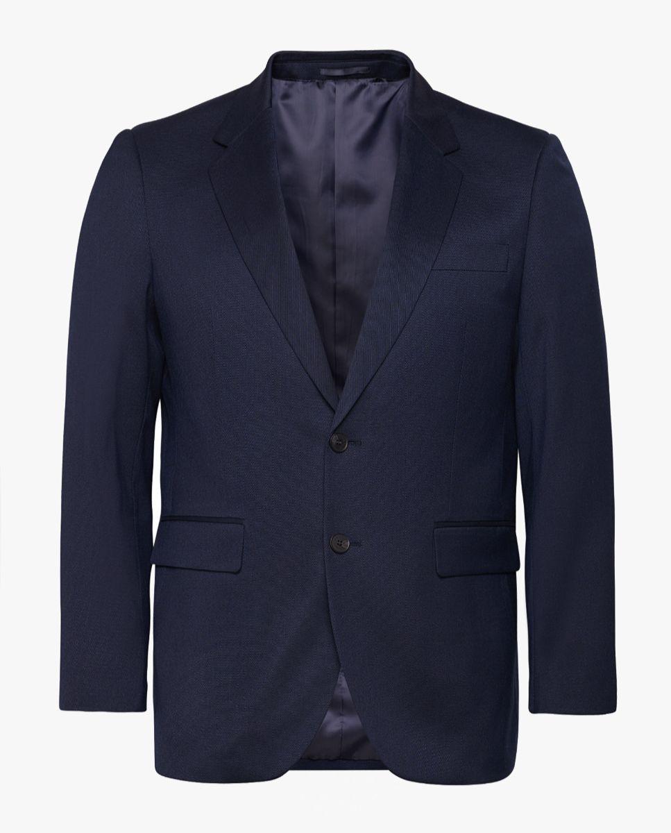 Fato Abotoado com Corte Regular Azul-5