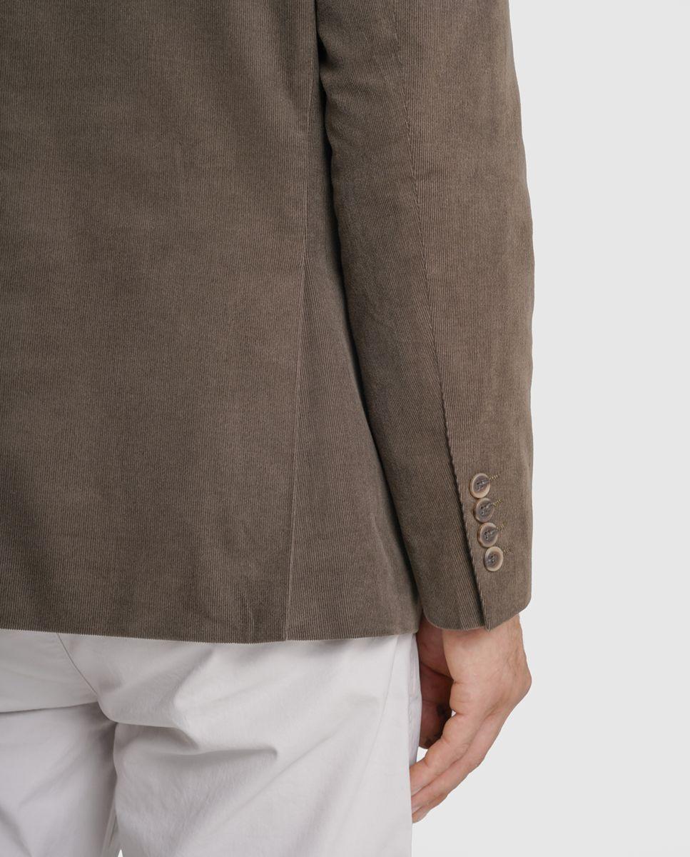 Blazer algodão castanho liso Castanho-4