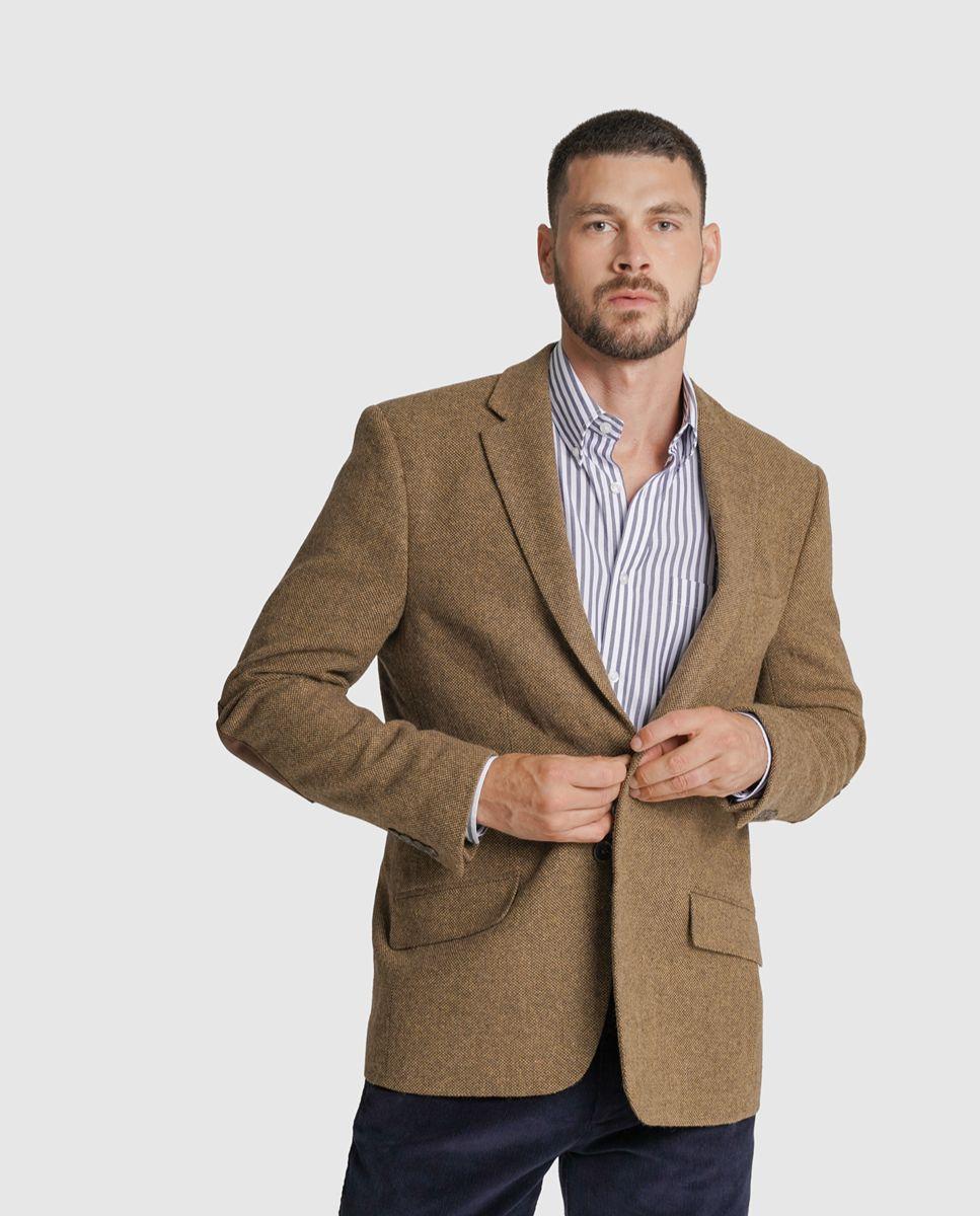 Blazer lã amarelo liso Amarelo-3