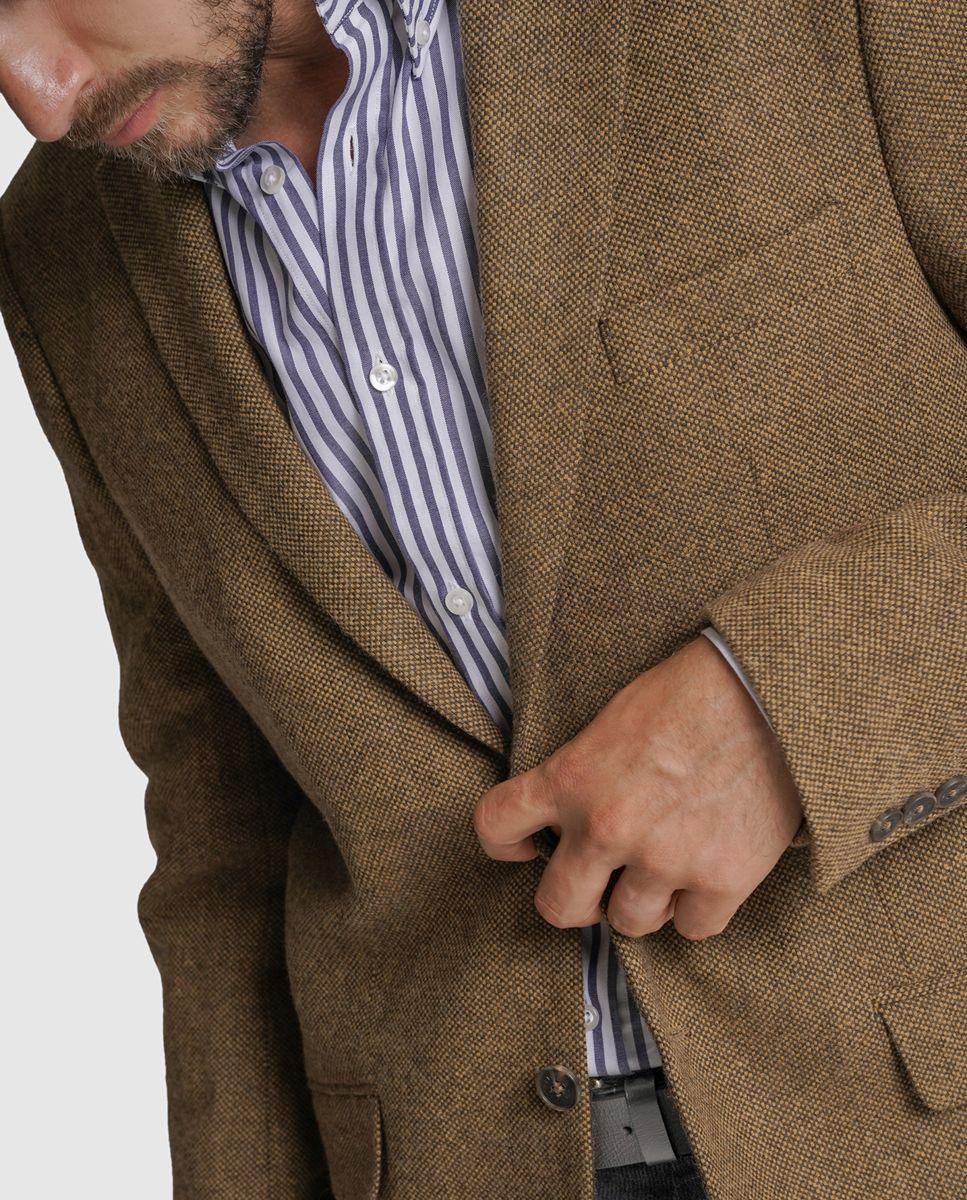 Blazer lã amarelo liso Amarelo-4