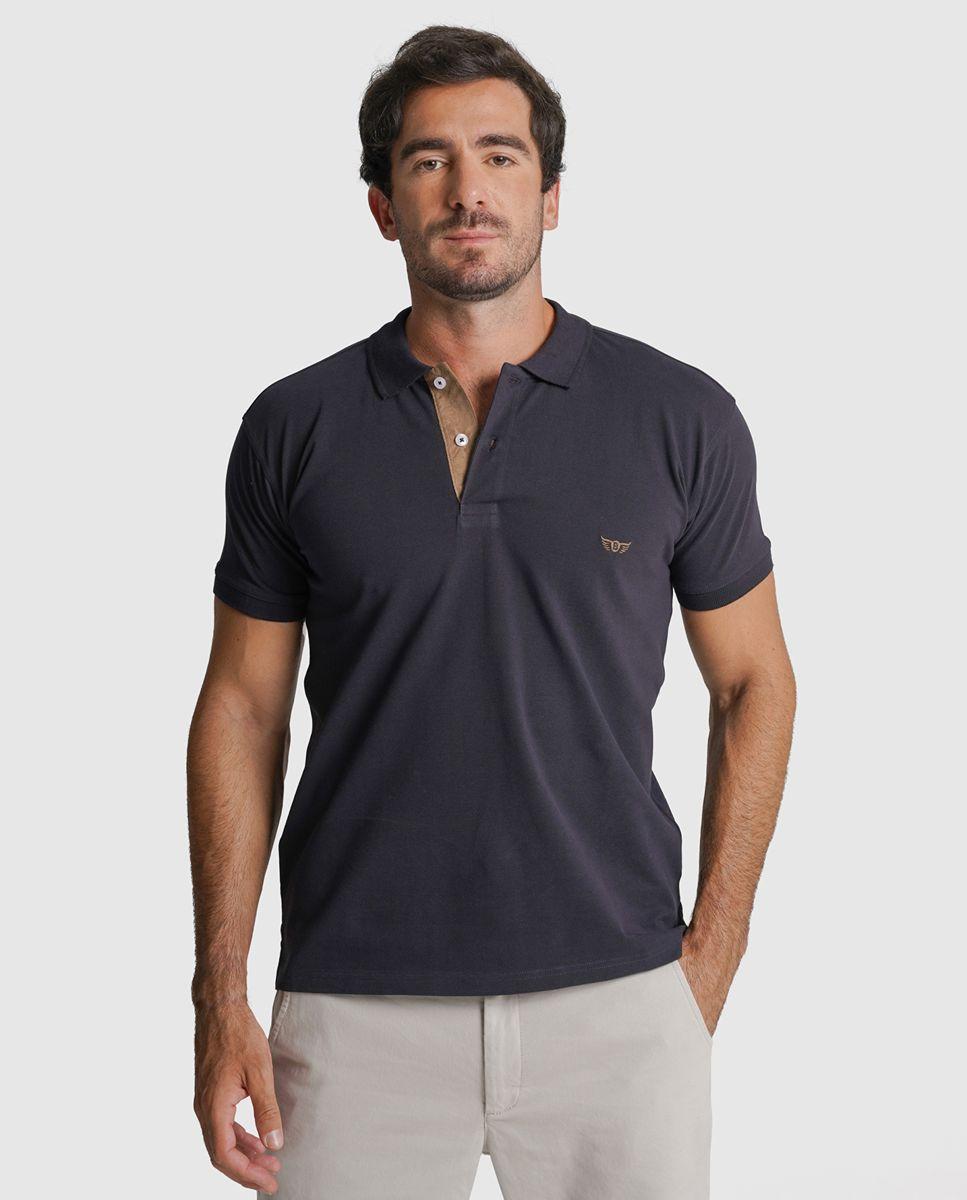 Imagem 0 de Polo algodão regular fit azul liso