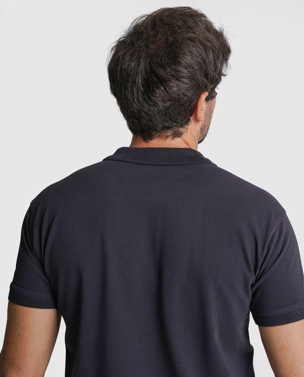Polo algodão regular fit azul liso Azul-3