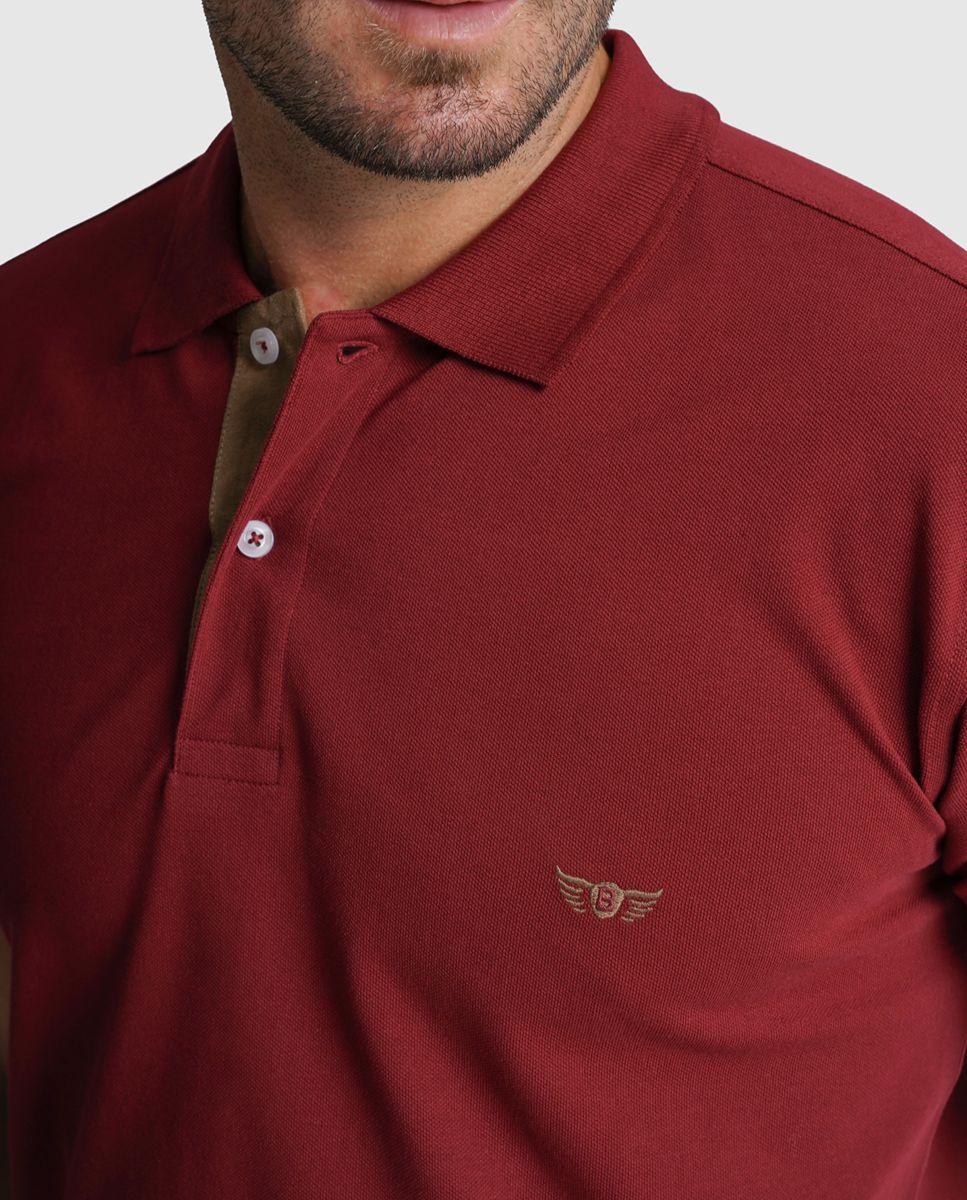 Imagem 0 de Polo algodão regular fit bordeaux liso