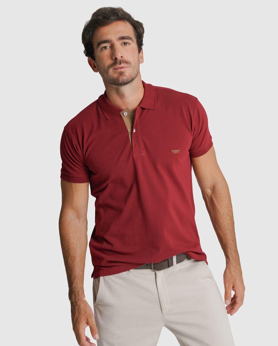 Polo algodão regular fit bordeaux liso Bordeaux-2