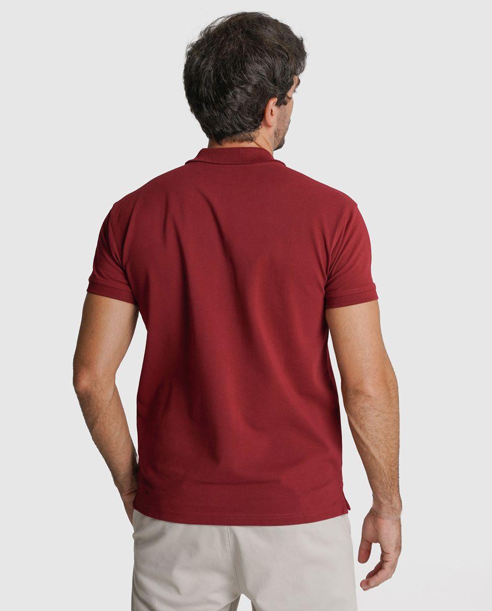 Polo algodão regular fit bordeaux liso Bordeaux-3
