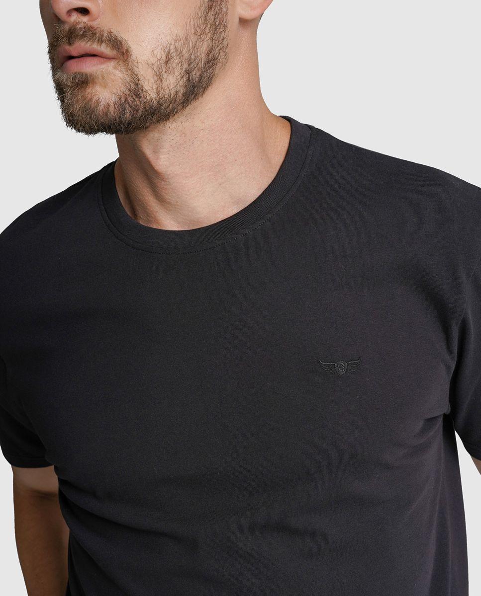 T-shirt algodão preta lisa Preto-2
