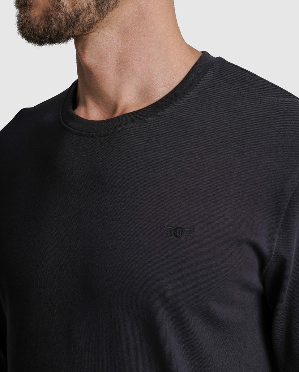 T-shirt algodão preta lisa Preto-2