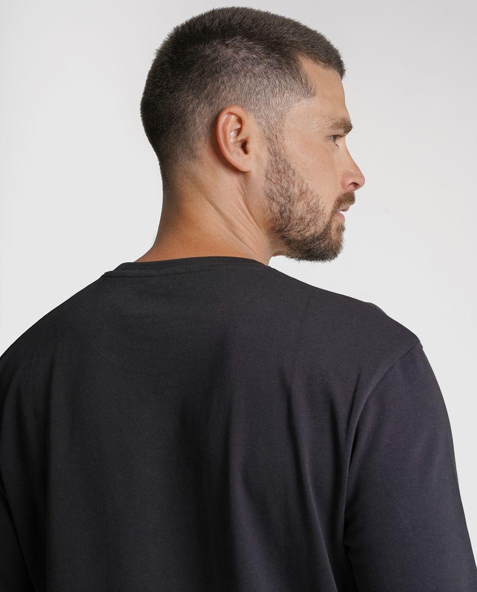 T-shirt algodão preta lisa Preto-3