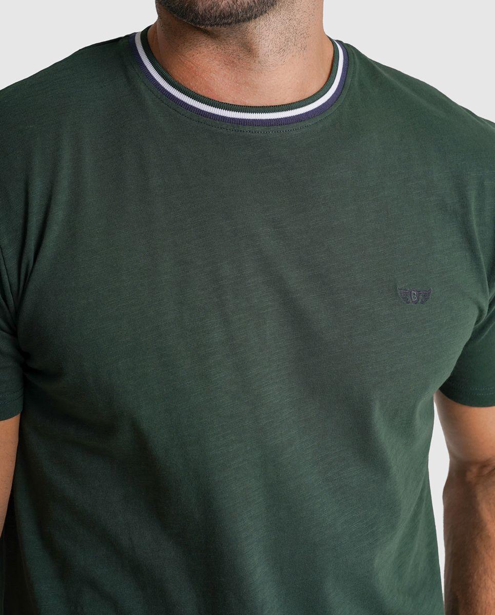 T-shirt algodão verde lisa Verde-2