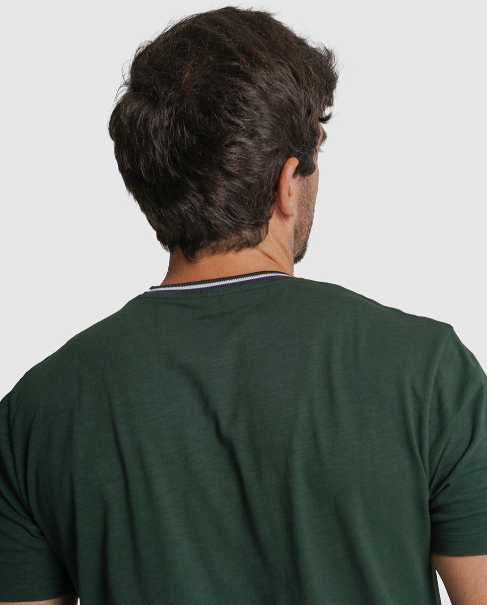T-shirt algodão verde lisa Verde-3
