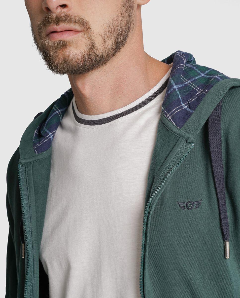 Imagem 0 de Hoodie algodão verde liso