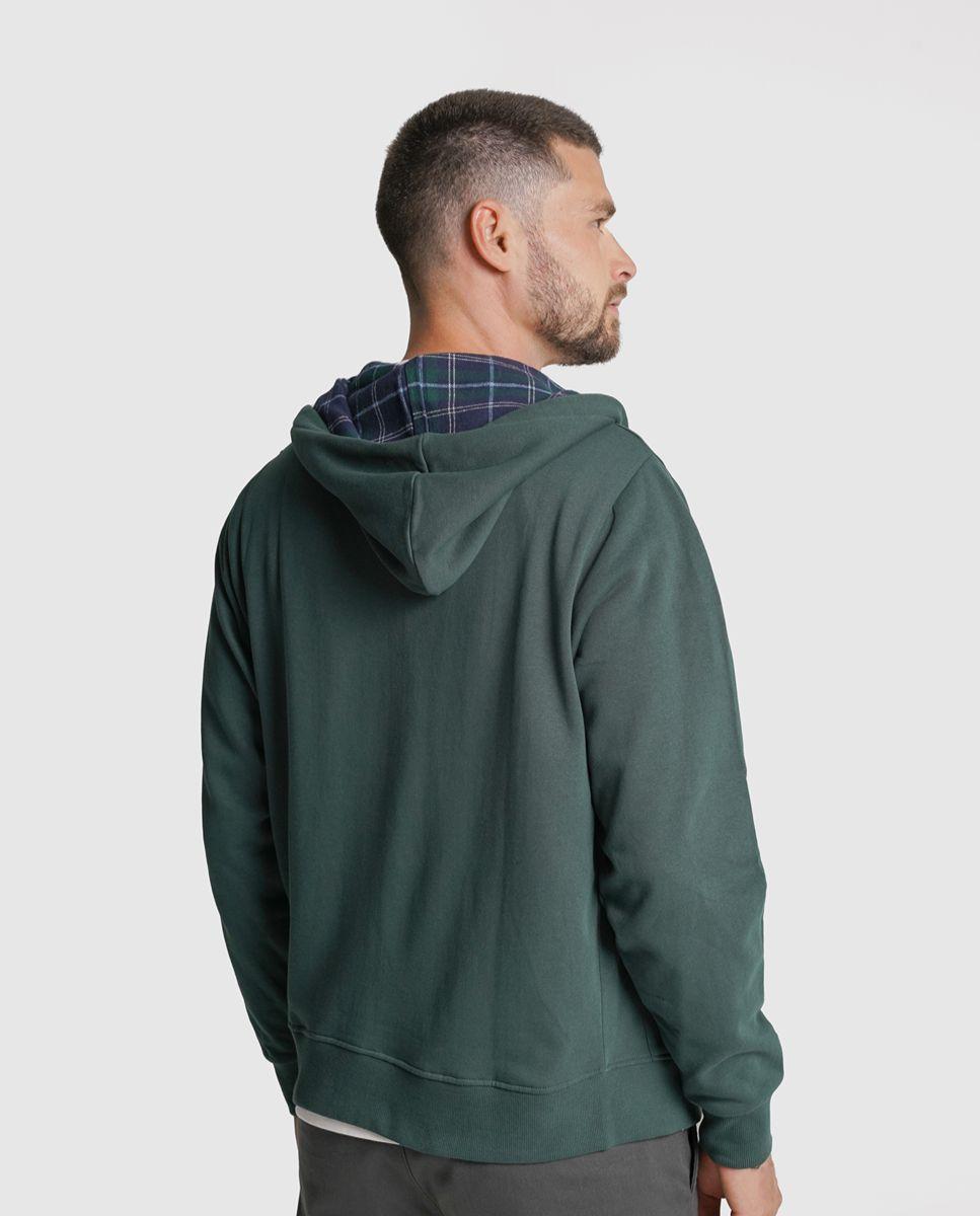 Hoodie algodão verde liso Verde-2