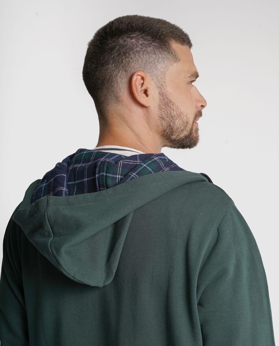 Hoodie algodão verde liso Verde-4