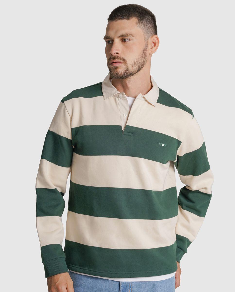 Imagem 0 de Rugbie algodão verde riscas