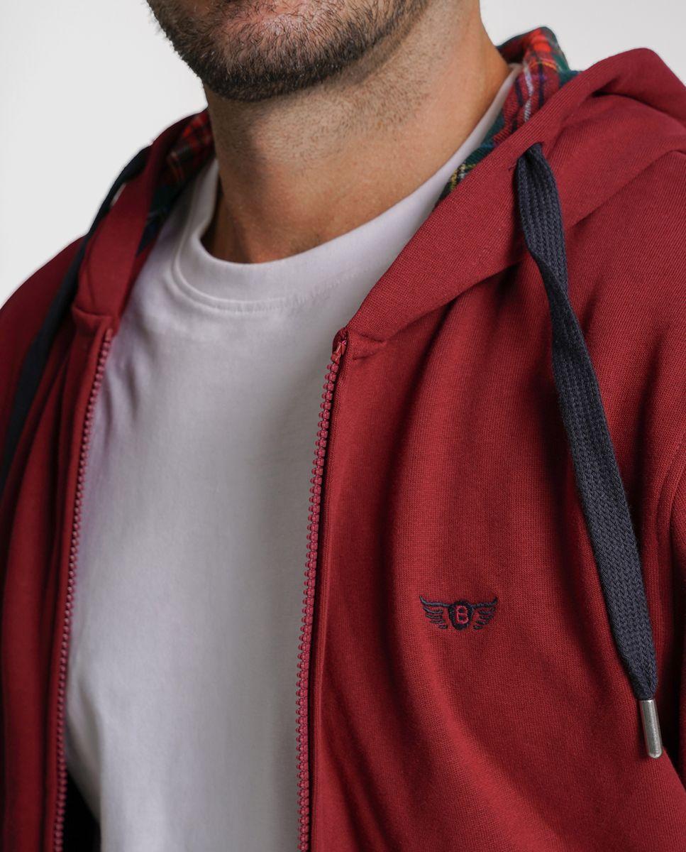 Hoodie algodão bordeaux liso Bordeaux-3