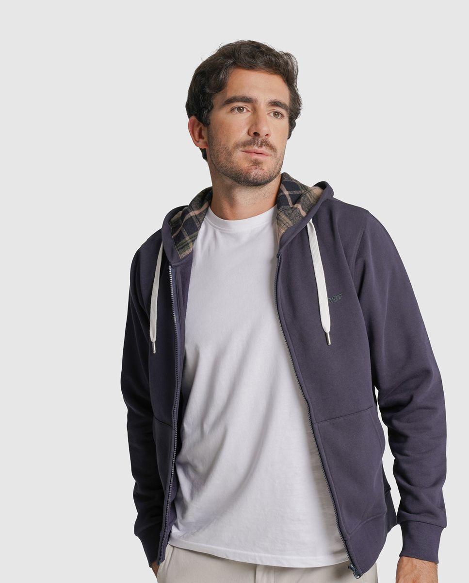 Imagem 0 de Hoodie algodão azul liso