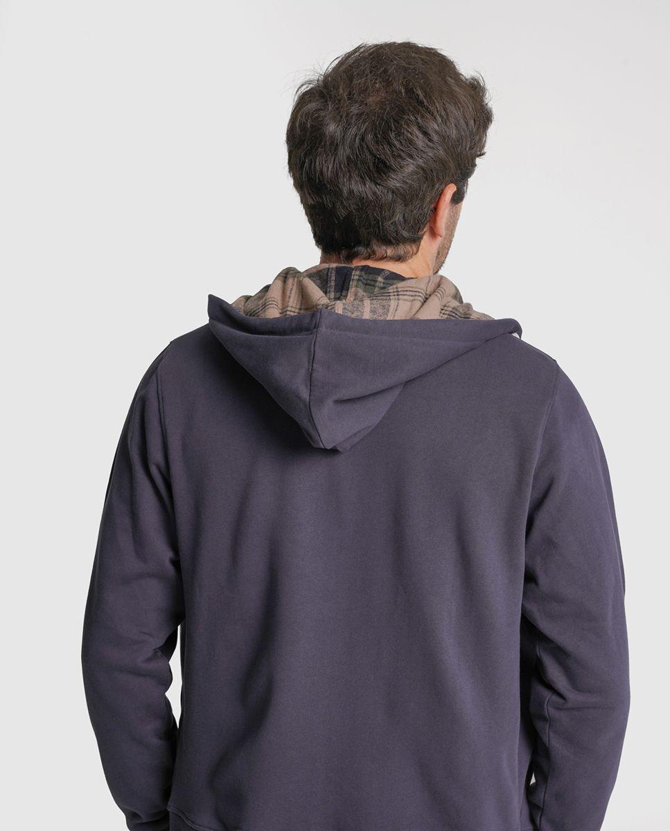 Hoodie algodão azul liso Azul-2