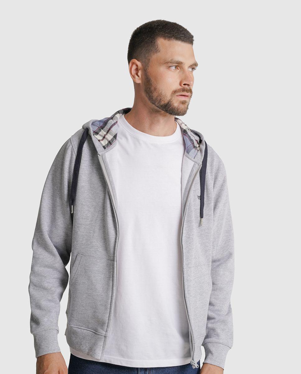 Imagem 0 de Hoodie algodão cinzento liso
