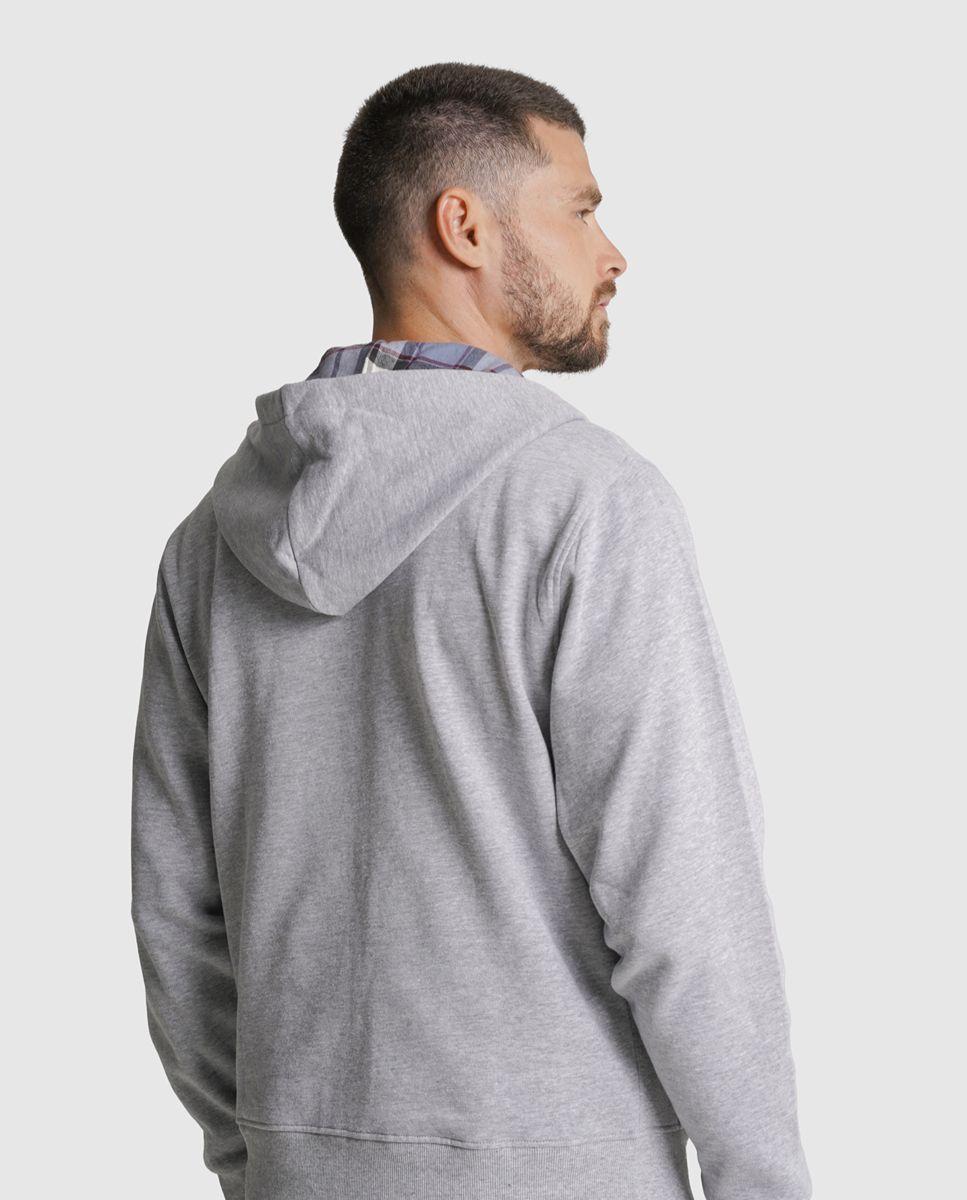 Hoodie algodão cinzento liso Cinzento-2