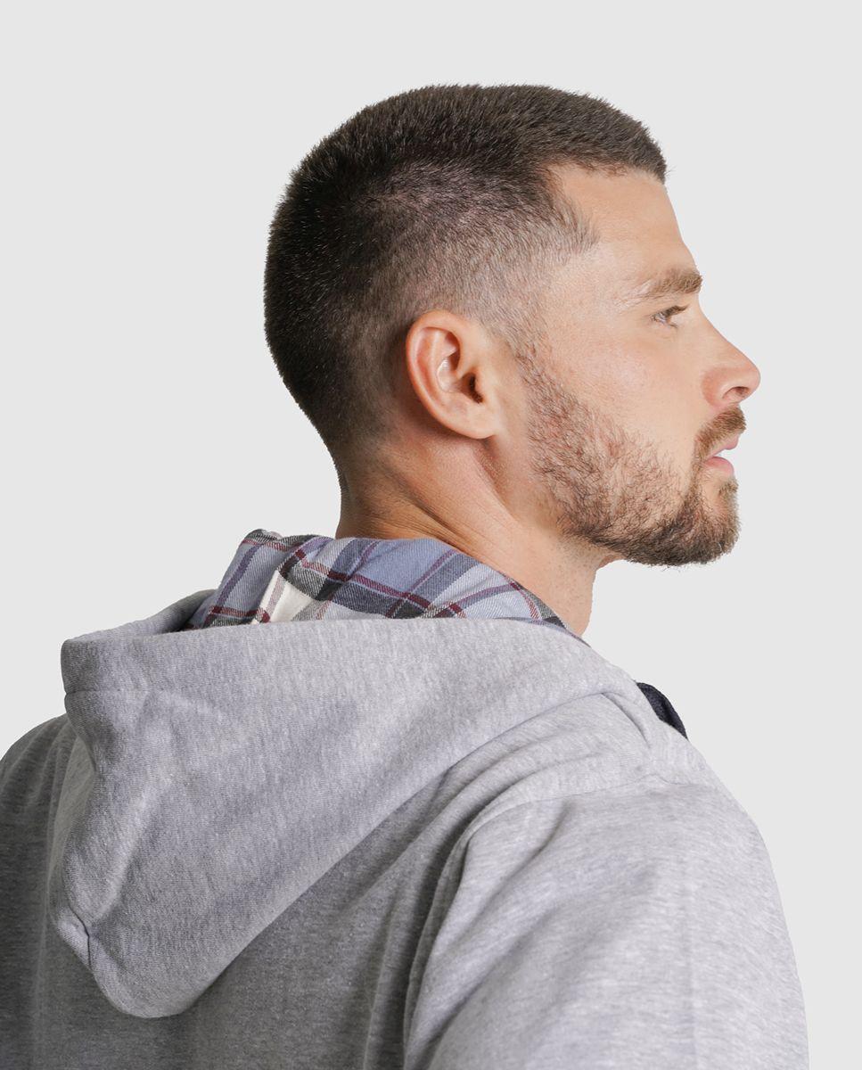 Hoodie algodão cinzento liso Cinzento-4