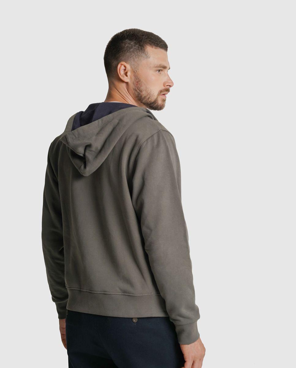 Hoodie algodão verde liso Verde-3