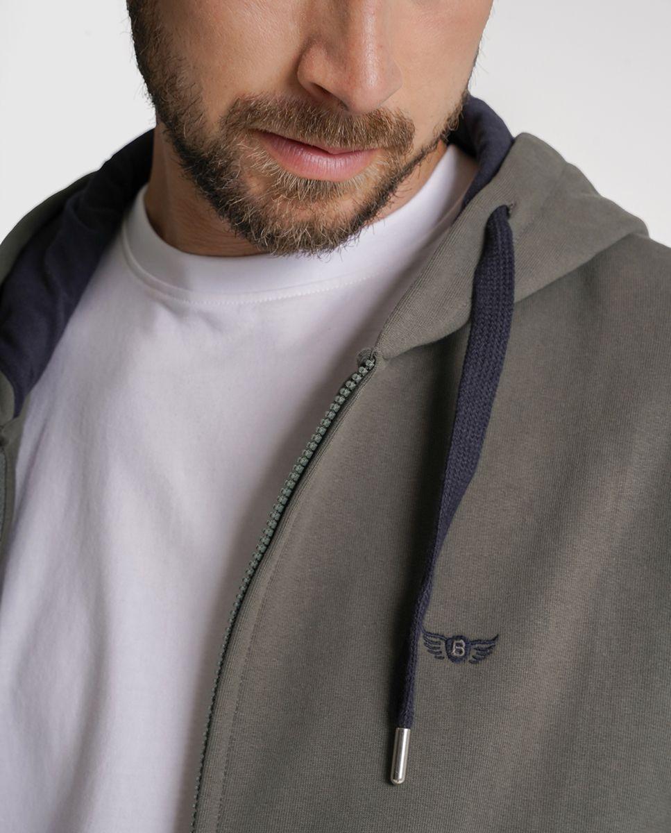 Hoodie algodão verde liso Verde-4