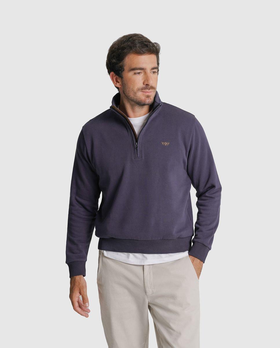 Imagem 0 de Hoodie algodão azul liso