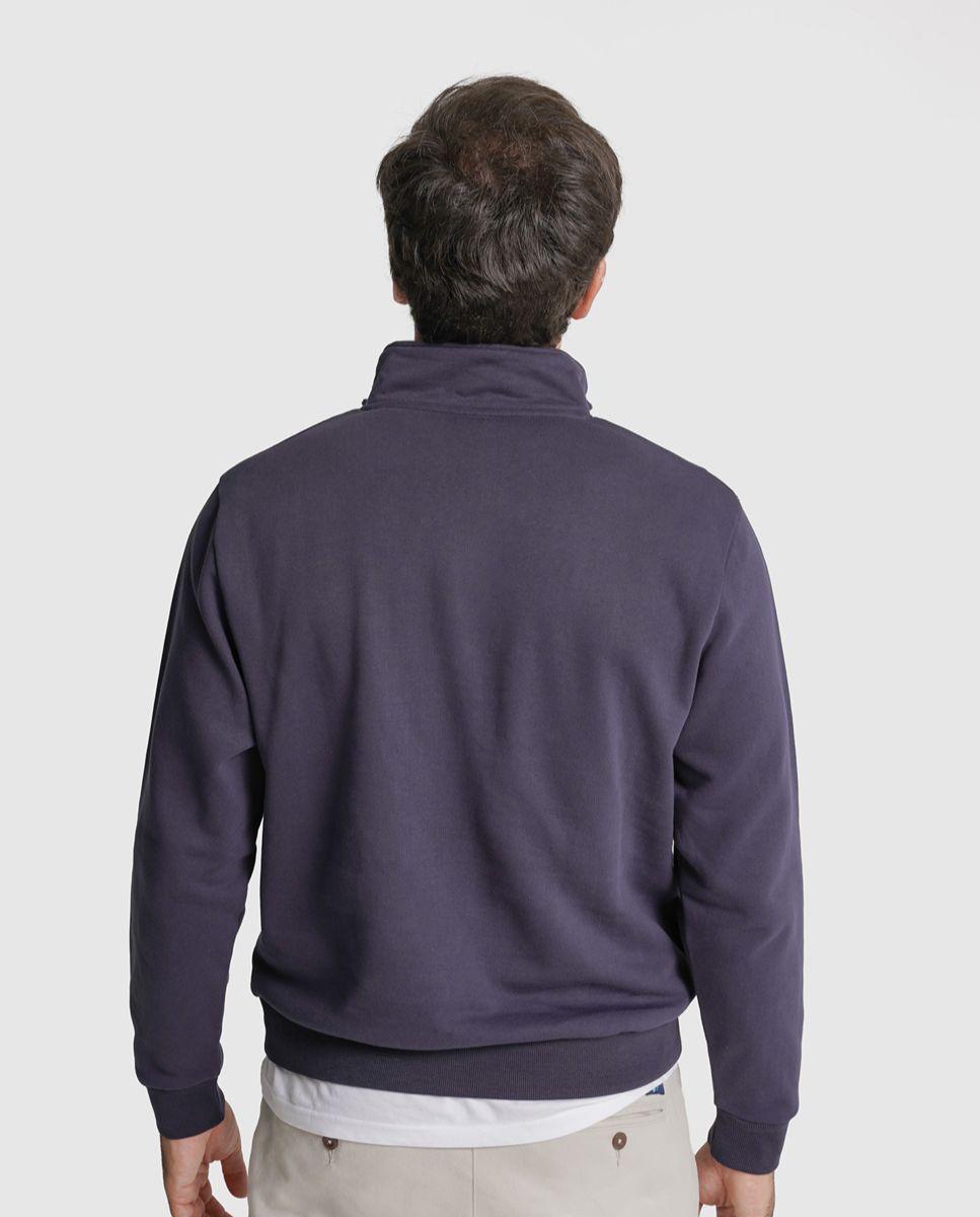 Hoodie algodão azul liso Azul-2