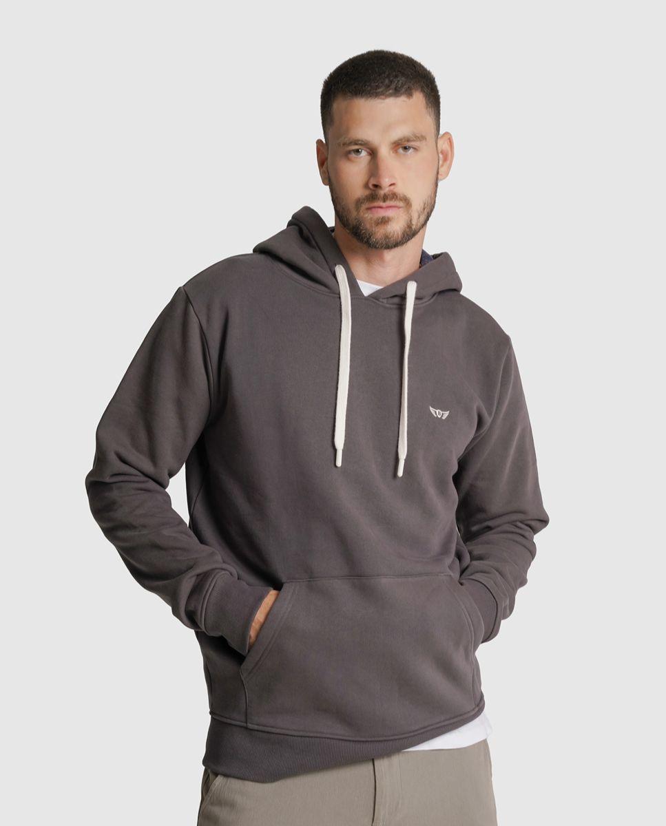 Imagem 0 de Hoodie algodão cinzento liso