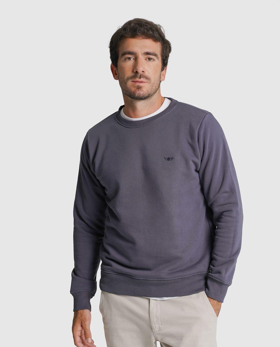 Imagem 0 de Hoodie algodão azul liso