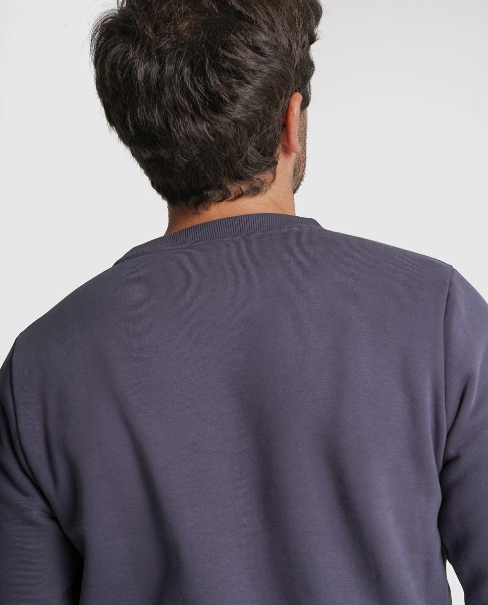 Hoodie algodão azul liso Azul-2