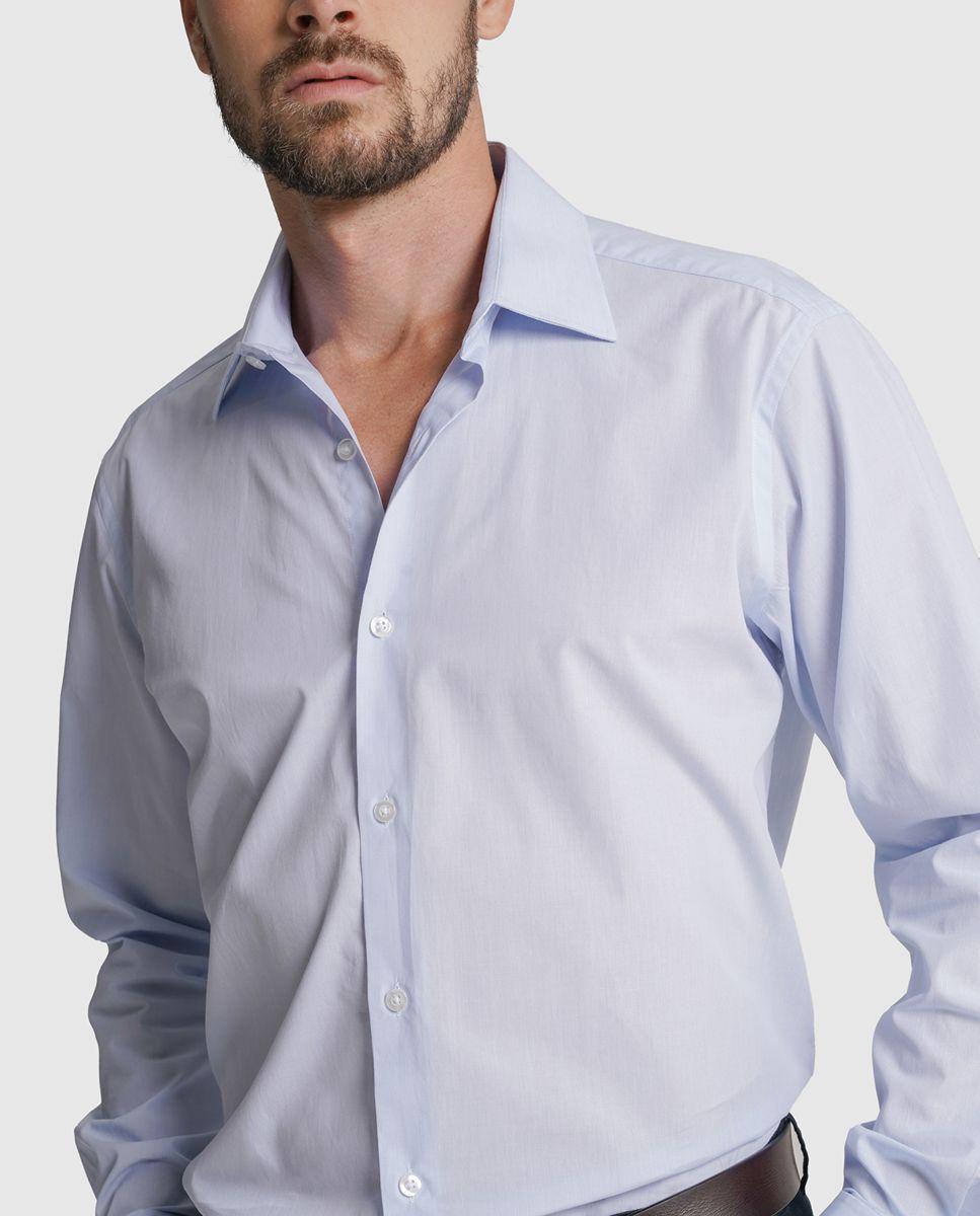 Imagem 0 de Camisa popeline classic fit azul riscas