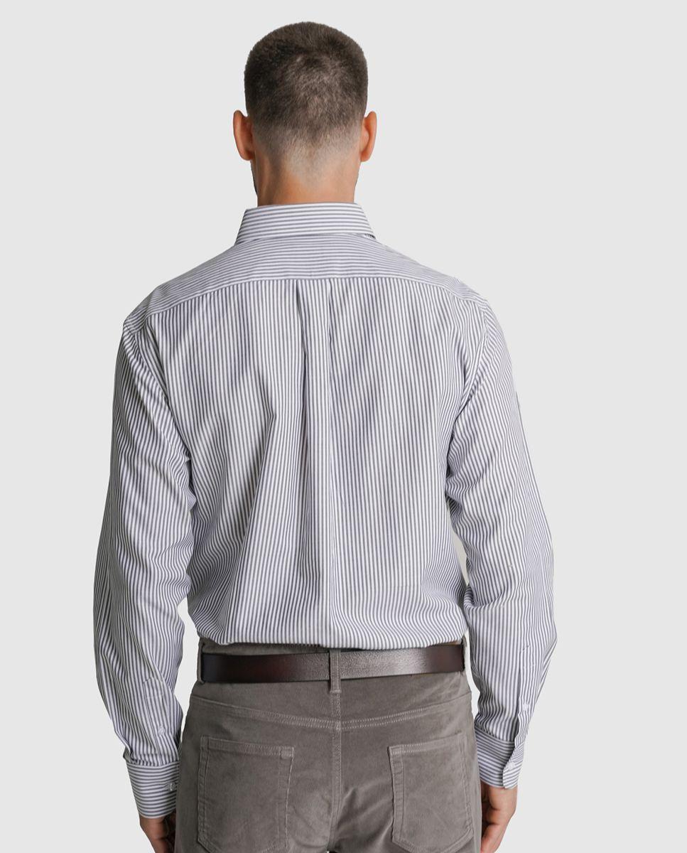 Camisa twill regular fit verde riscas Verde-2