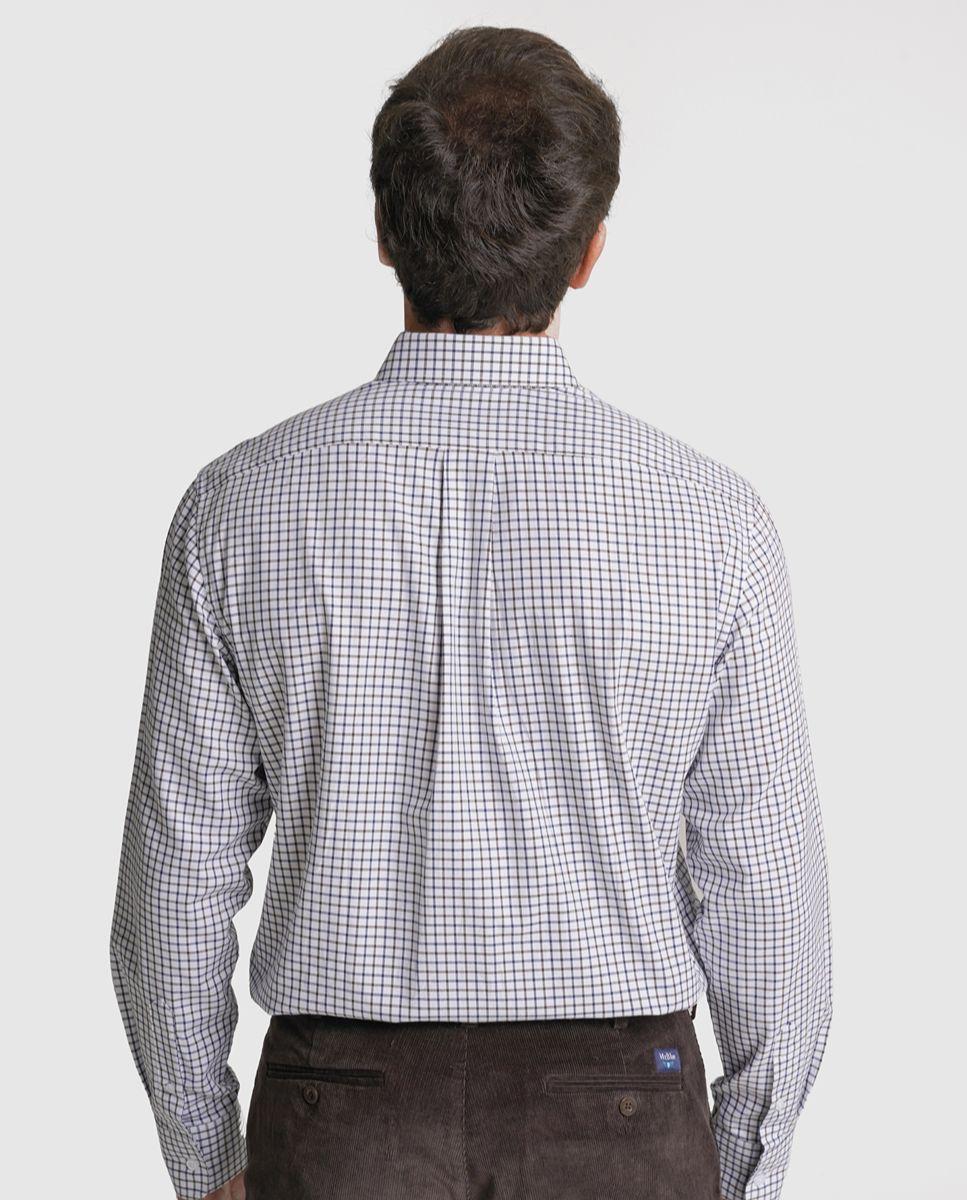 Camisa twill regular fit castanha quadrada Castanho-3