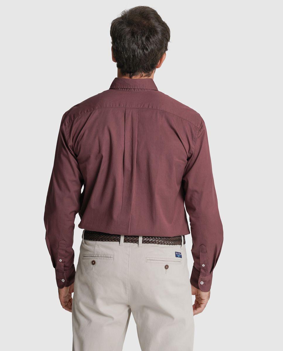 Camisa algodão regular fit rosa lisa Rosa-2