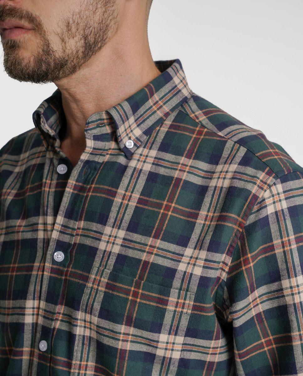 Imagem 0 de Camisa flanela regular fit azul quadrada