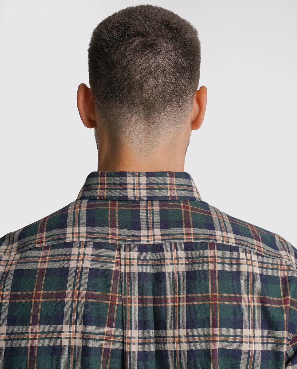 Camisa flanela regular fit azul quadrada Azul-2