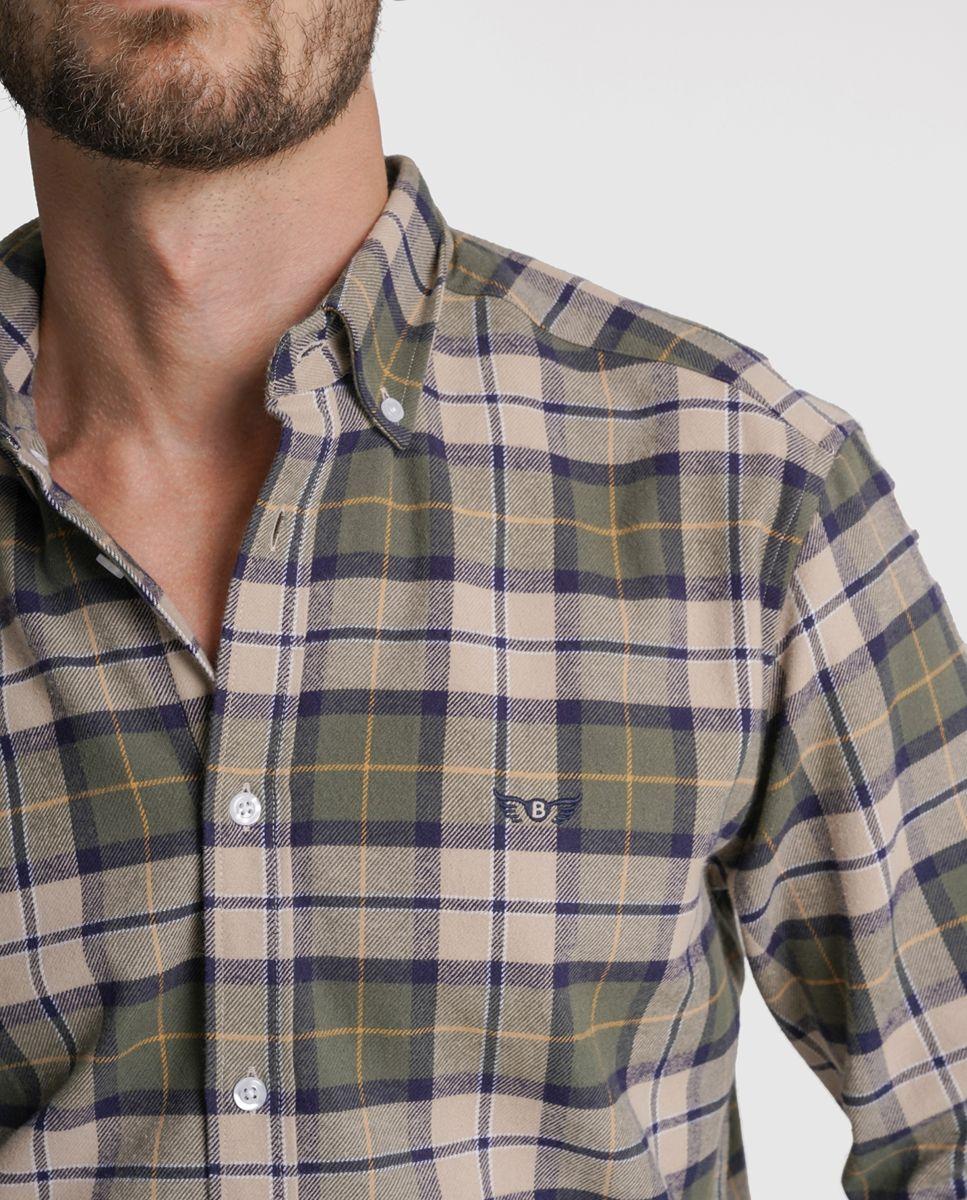 Camisa flanela regular fit azul quadrada Azul-2