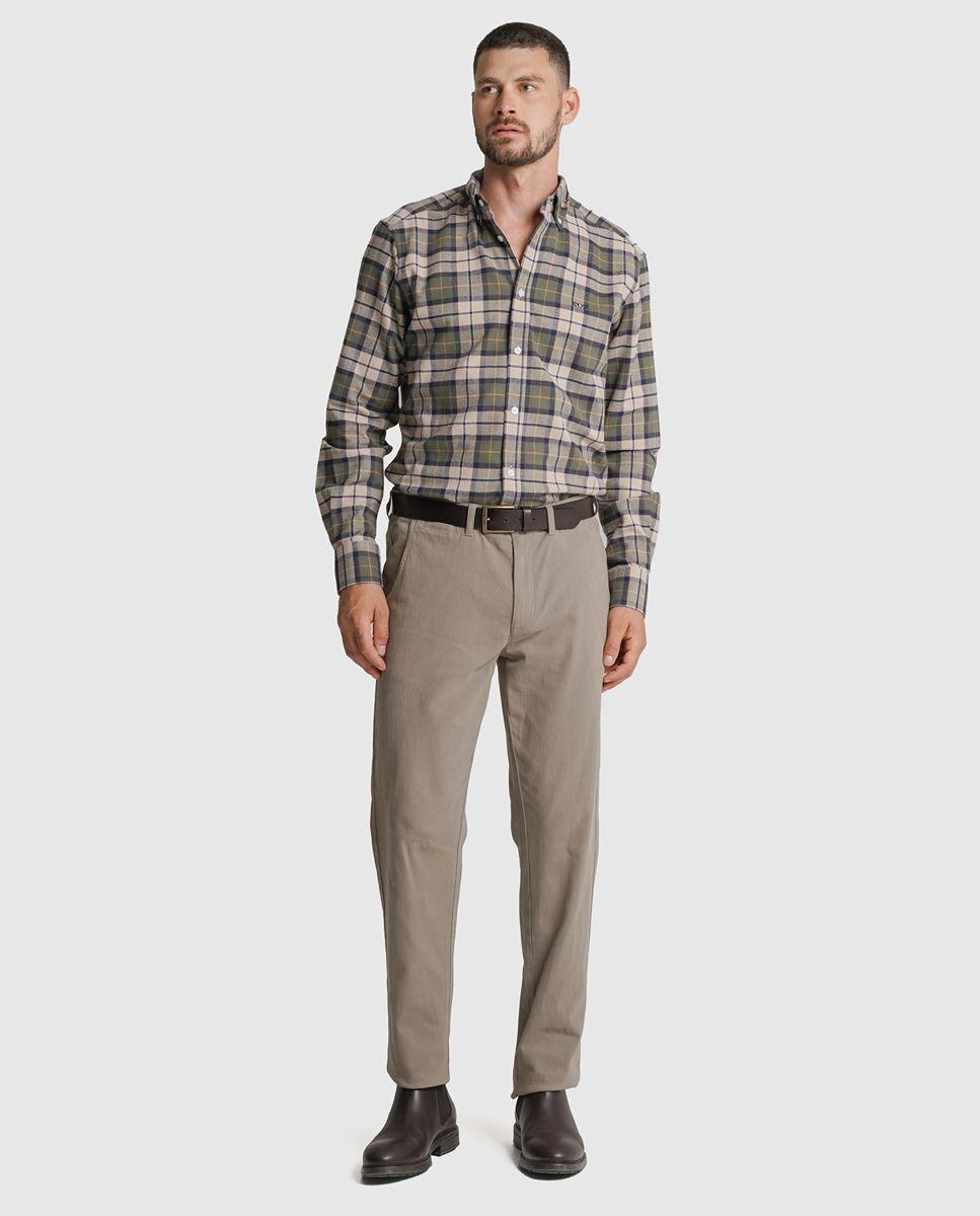 Camisa flanela regular fit azul quadrada Azul-3