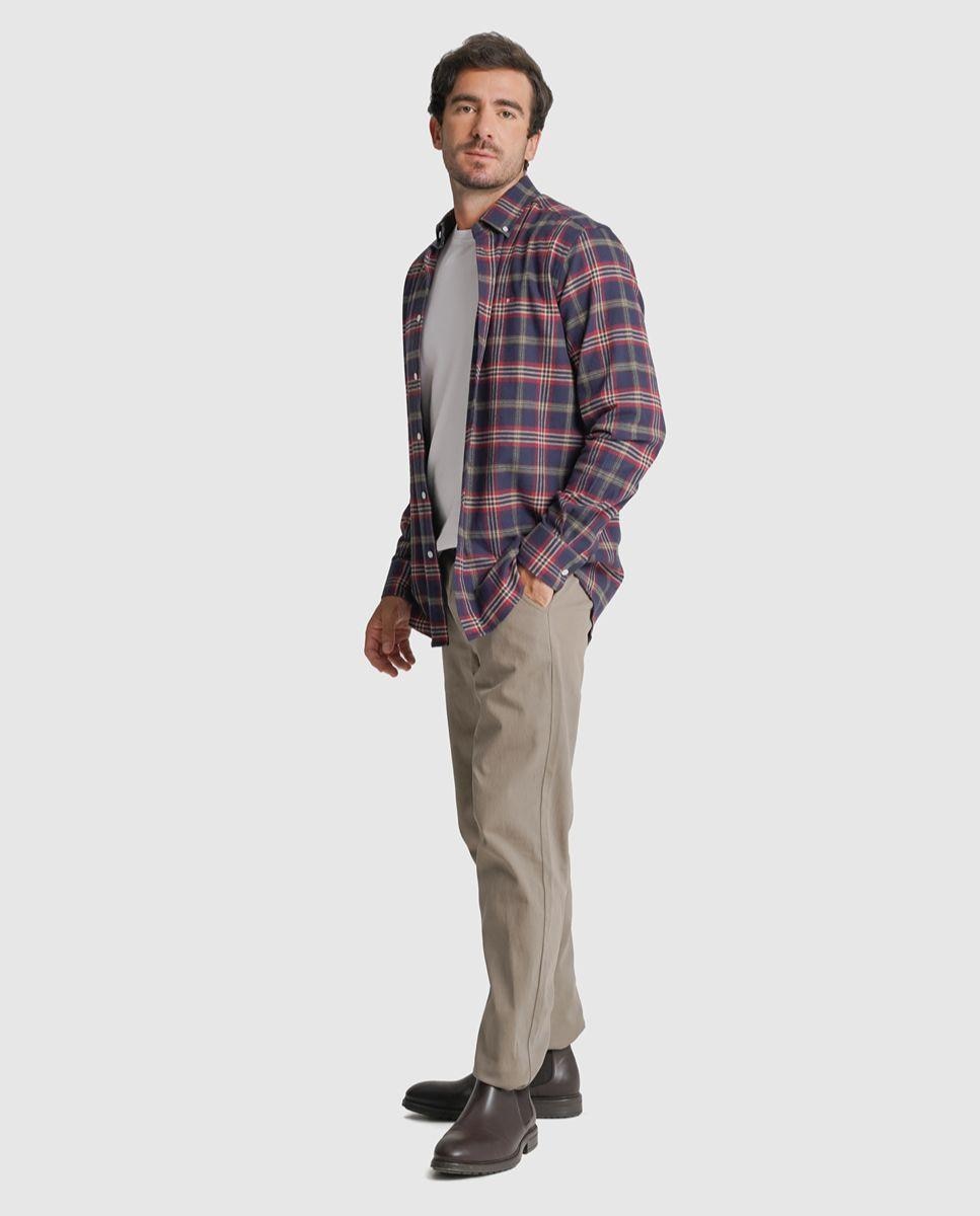 Imagem 0 de Camisa flanela regular fit azul quadrada